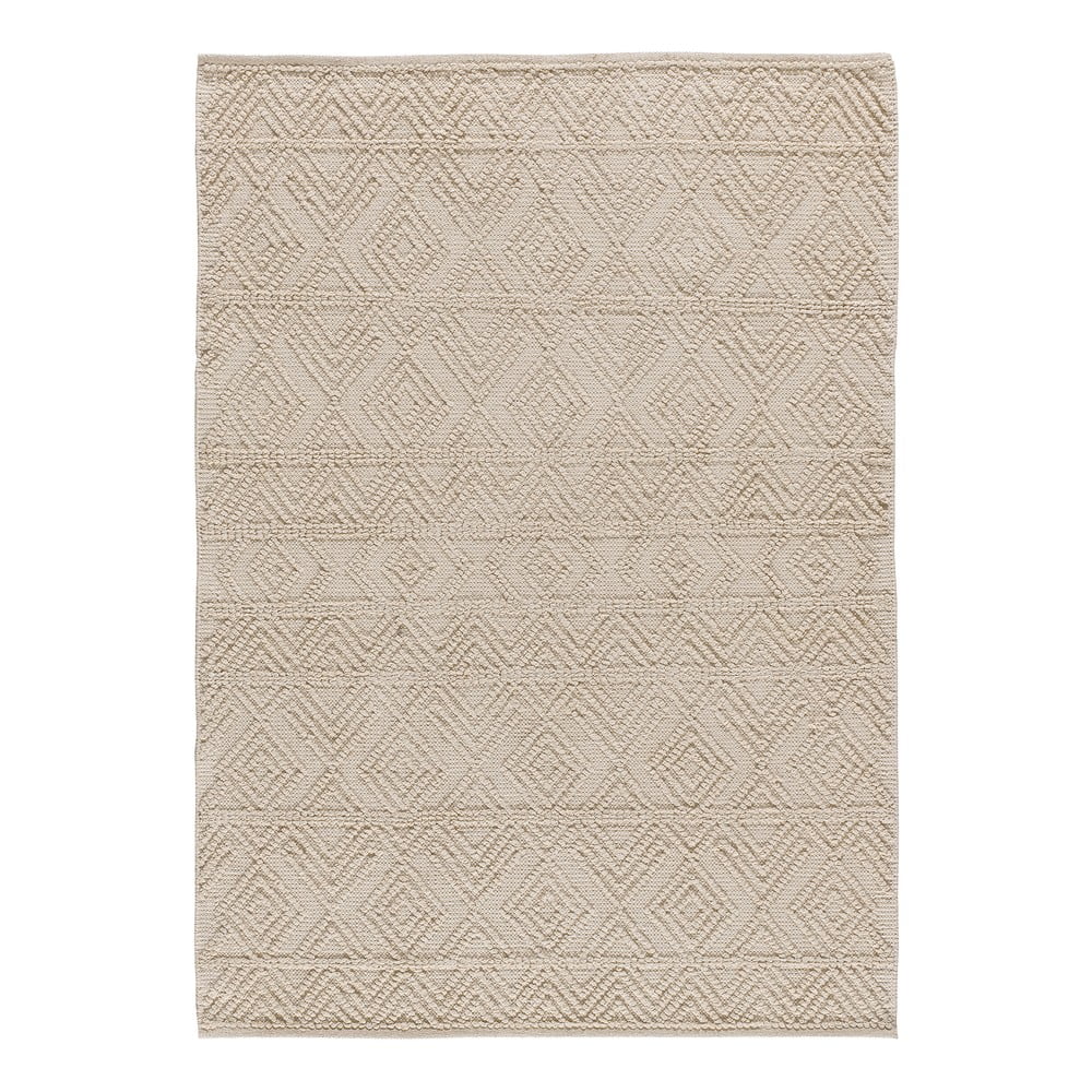 Krémszínű mosható kézi szövésű újrahasznosított pamut szőnyeg 160x230 cm Pamuk – Universal