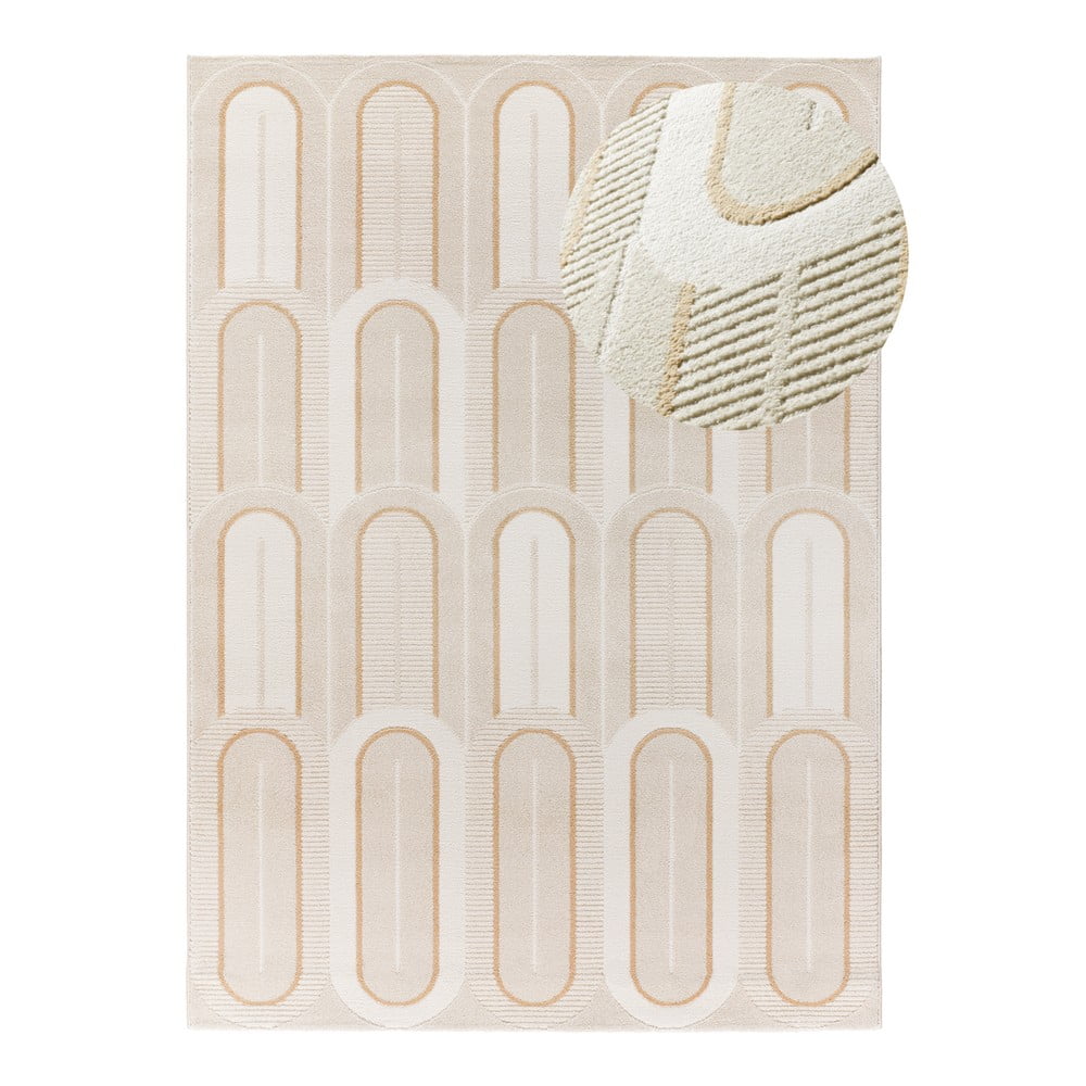 Krémszínű szőnyeg 133x190 cm Flora – Universal