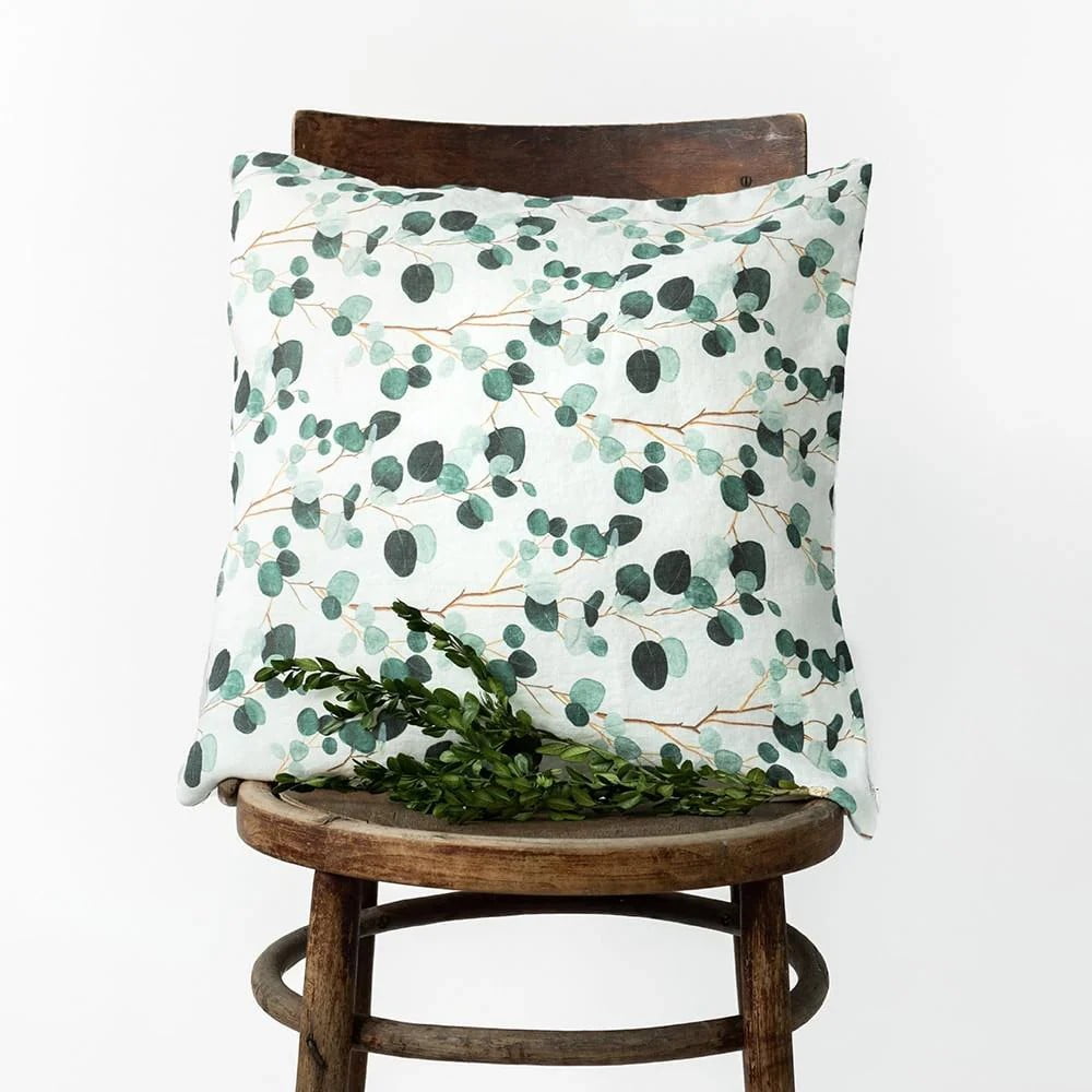Len párnahuzat 40x40 cm Eucalyptus – Linen Tales