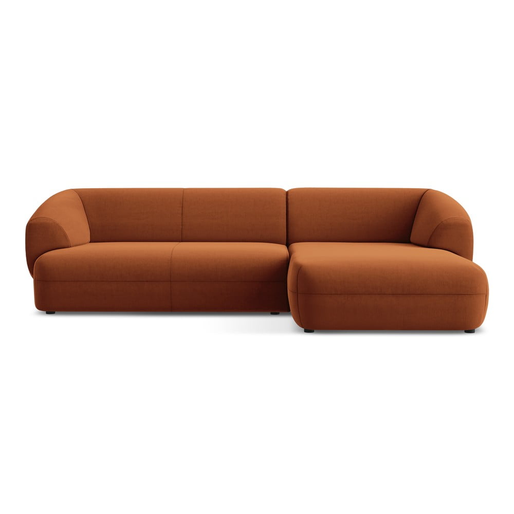 Narancssárga bársony sarokkanapé (jobb oldali) Moana – Makamii