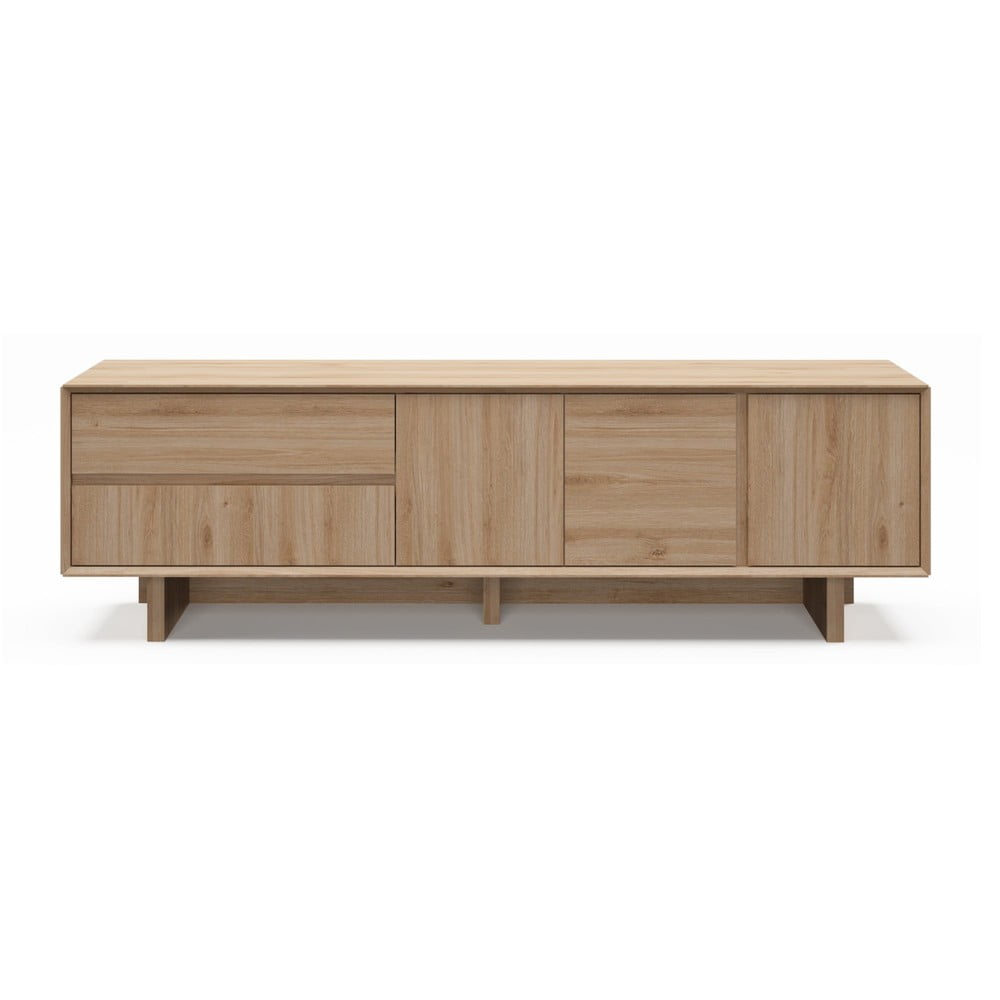 Natúr színű TV-állvány tölgyfa dekorral 180x55x45 cm Carpi – Marckeric