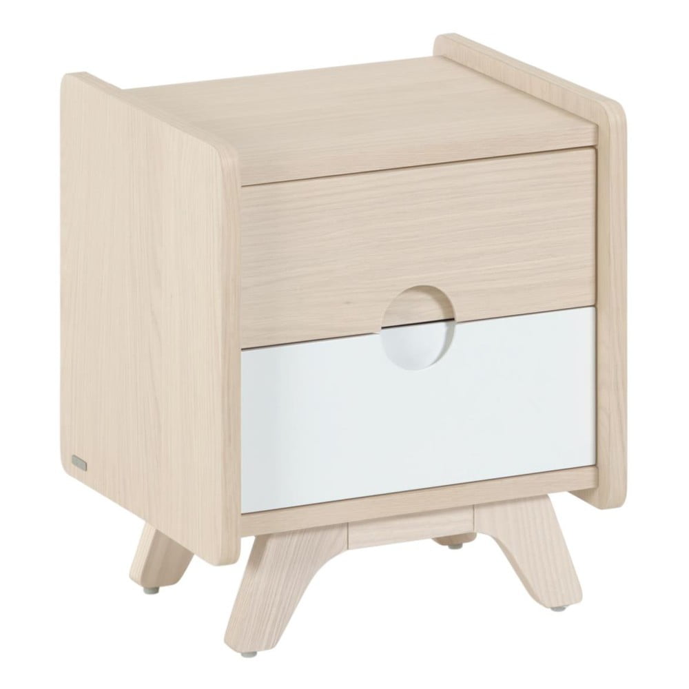 Natúr színű gyerek éjjeliszekrény kőrisfa dekorral Nunila – Kave Home