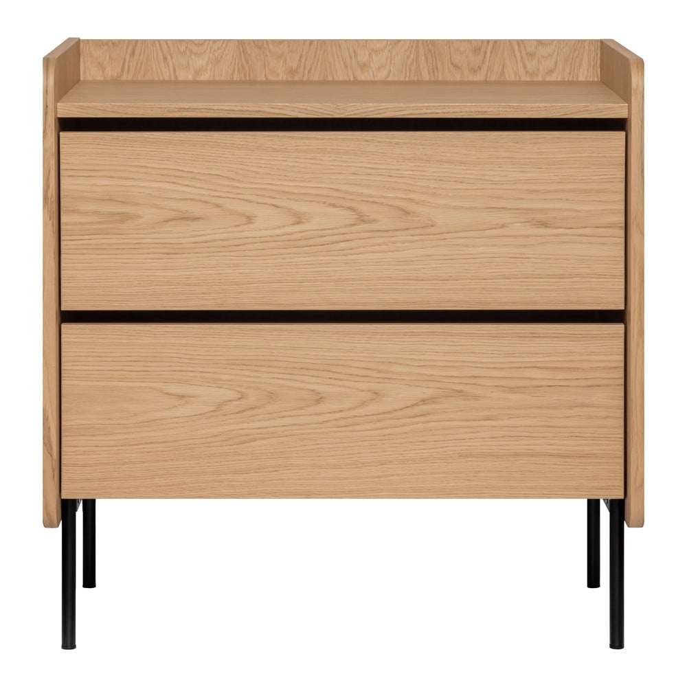 Natúr színű magas komód tölgyfa dekorral 80x82 cm Wrap – Bonami Selection