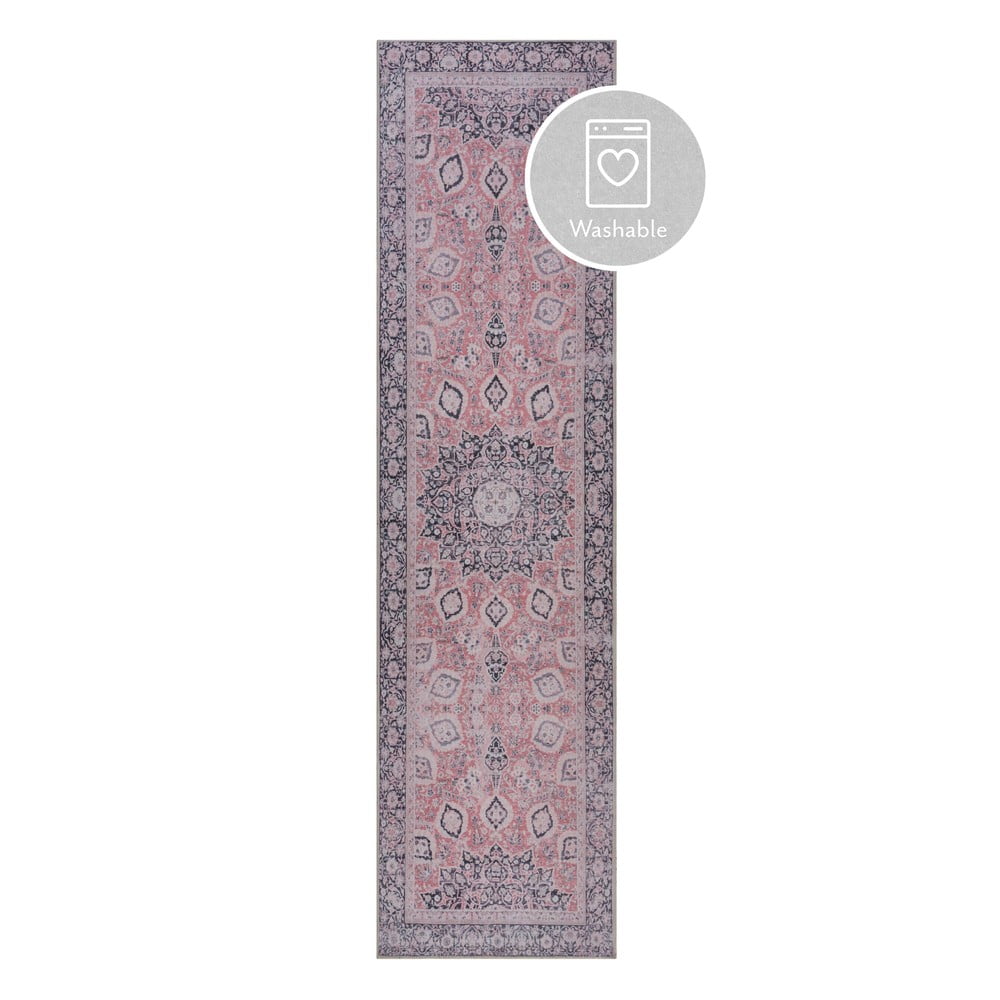 Rózsaszín mosható futószőnyeg 60x230 cm FOLD Somerton – Flair Rugs