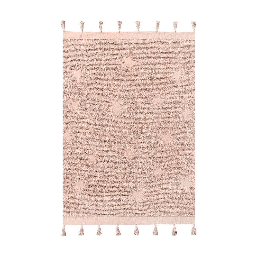 Rózsaszín mosható kézi szövésű pamut gyerek szőnyeg 120x175 cm Hippy Stars Vinatge Nude – Lorena Canals