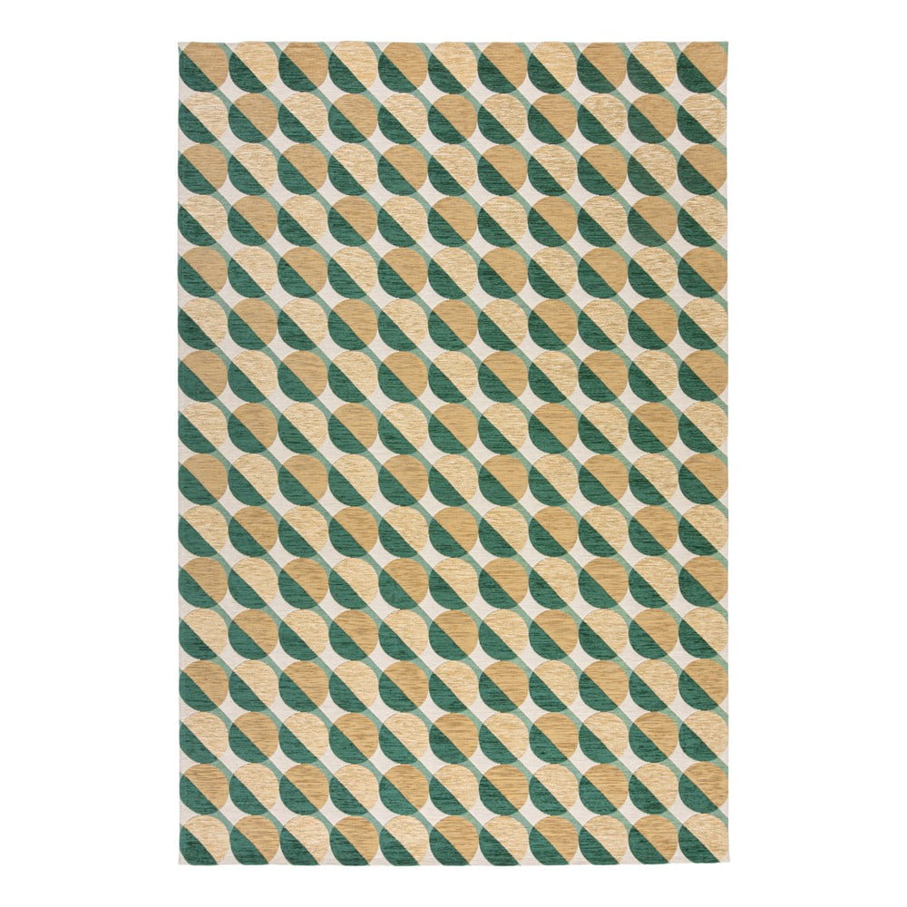 Sárga-zöld szőnyeg 155x230 cm Carlos Circle Geo – Flair Rugs