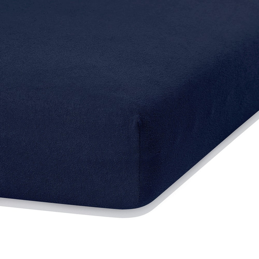 Sötétkék gumis frottír lepedő 180x200 cm Ruby – Restilo