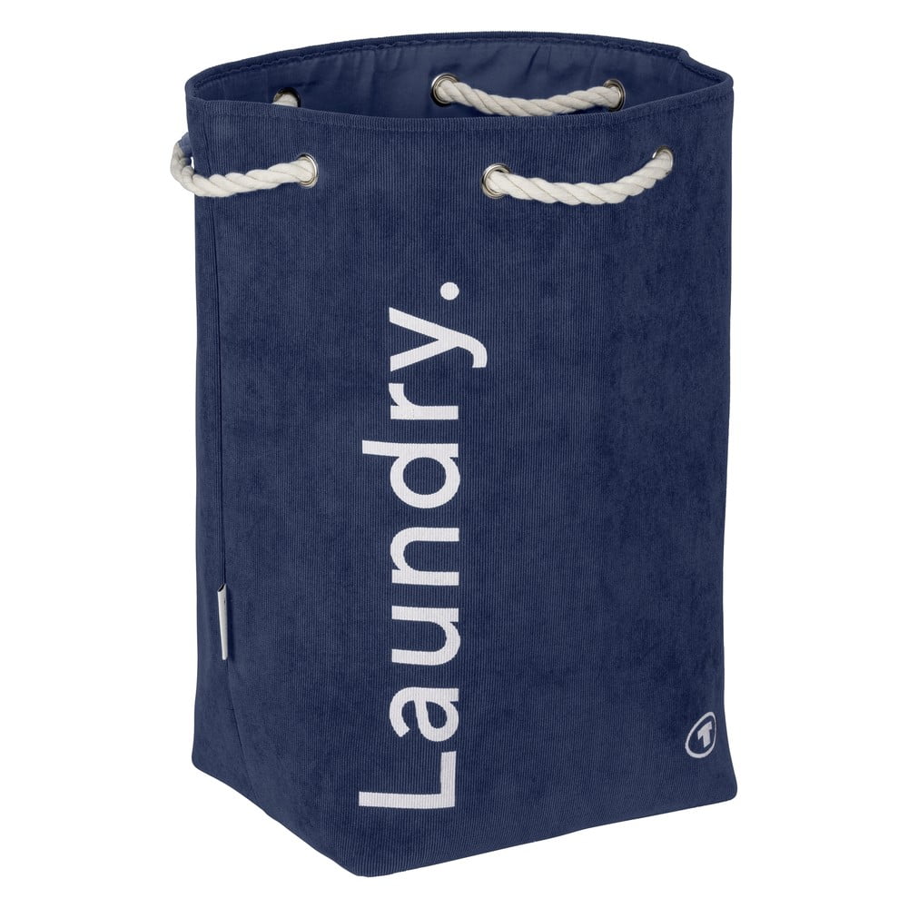 Sötétkék textil szennyeskosár 35