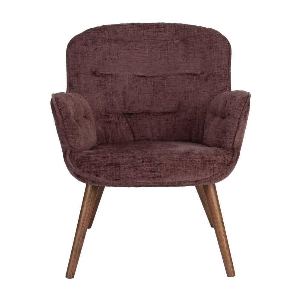 Sötétlila bársony fotel Lenn – Dutchbone