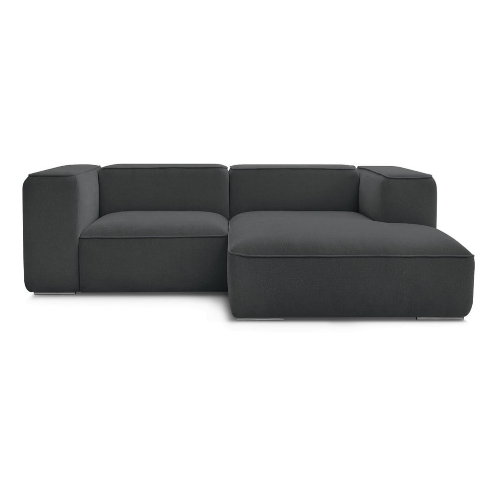 Sötétszürke buklé sarokkanapé (jobb oldali) Zephyr – Bobochic Paris