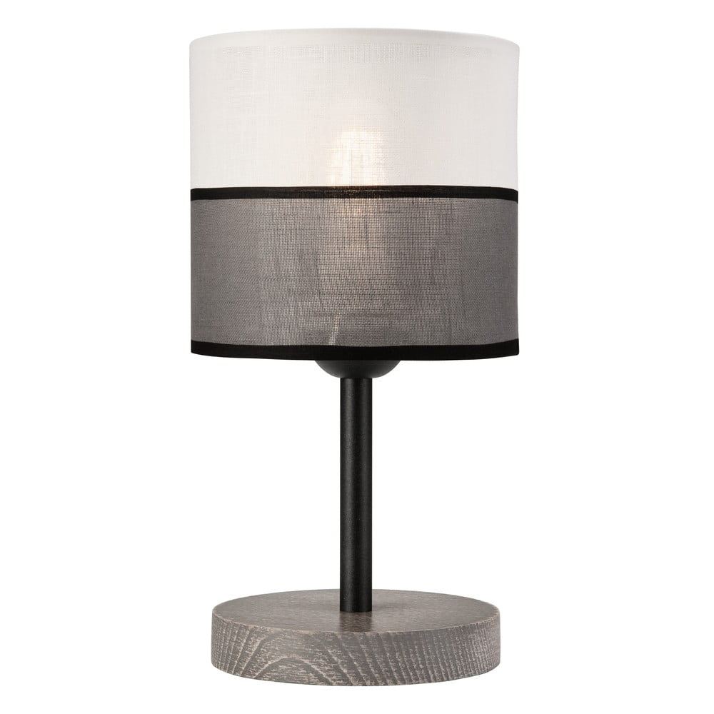 Szürke asztali lámpa textil búrával (magasság 30 cm) Andrea – LAMKUR