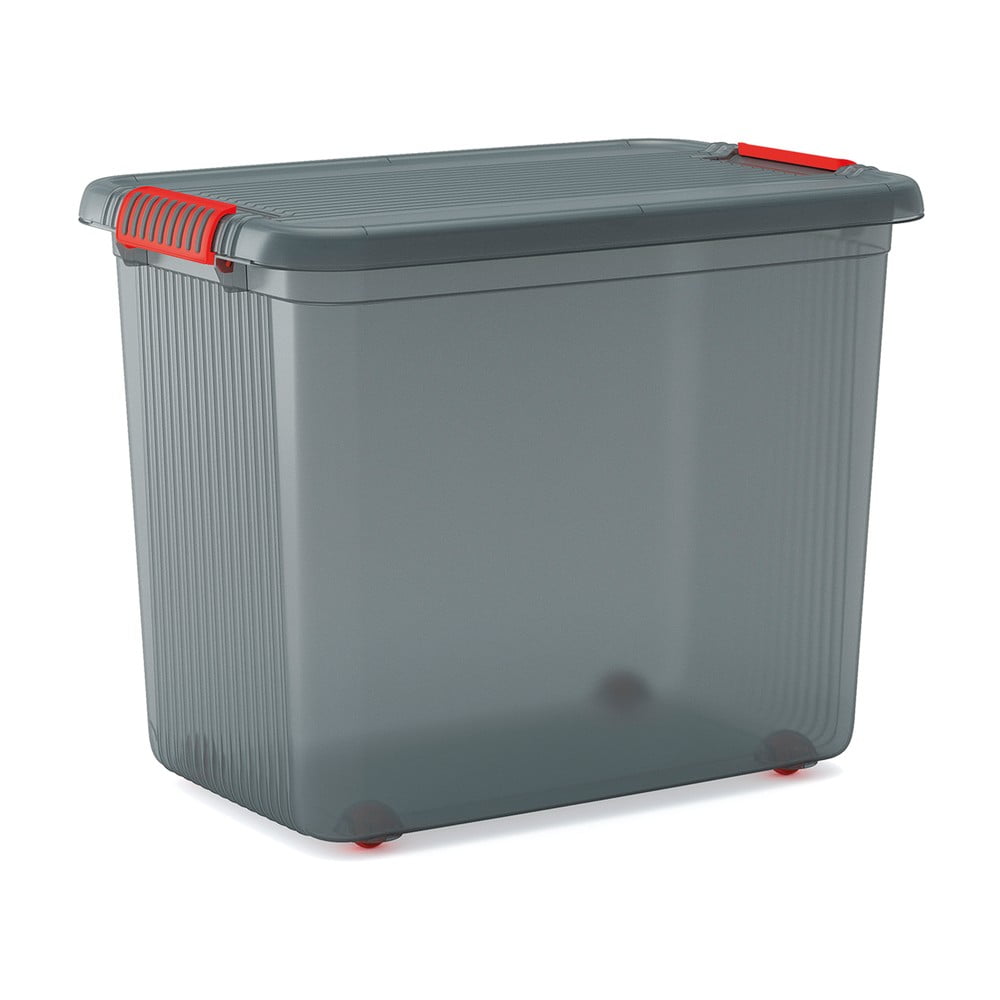 Szürke fedeles műanyag tárolódoboz 59x39x45 cm K Latch Box – KIS