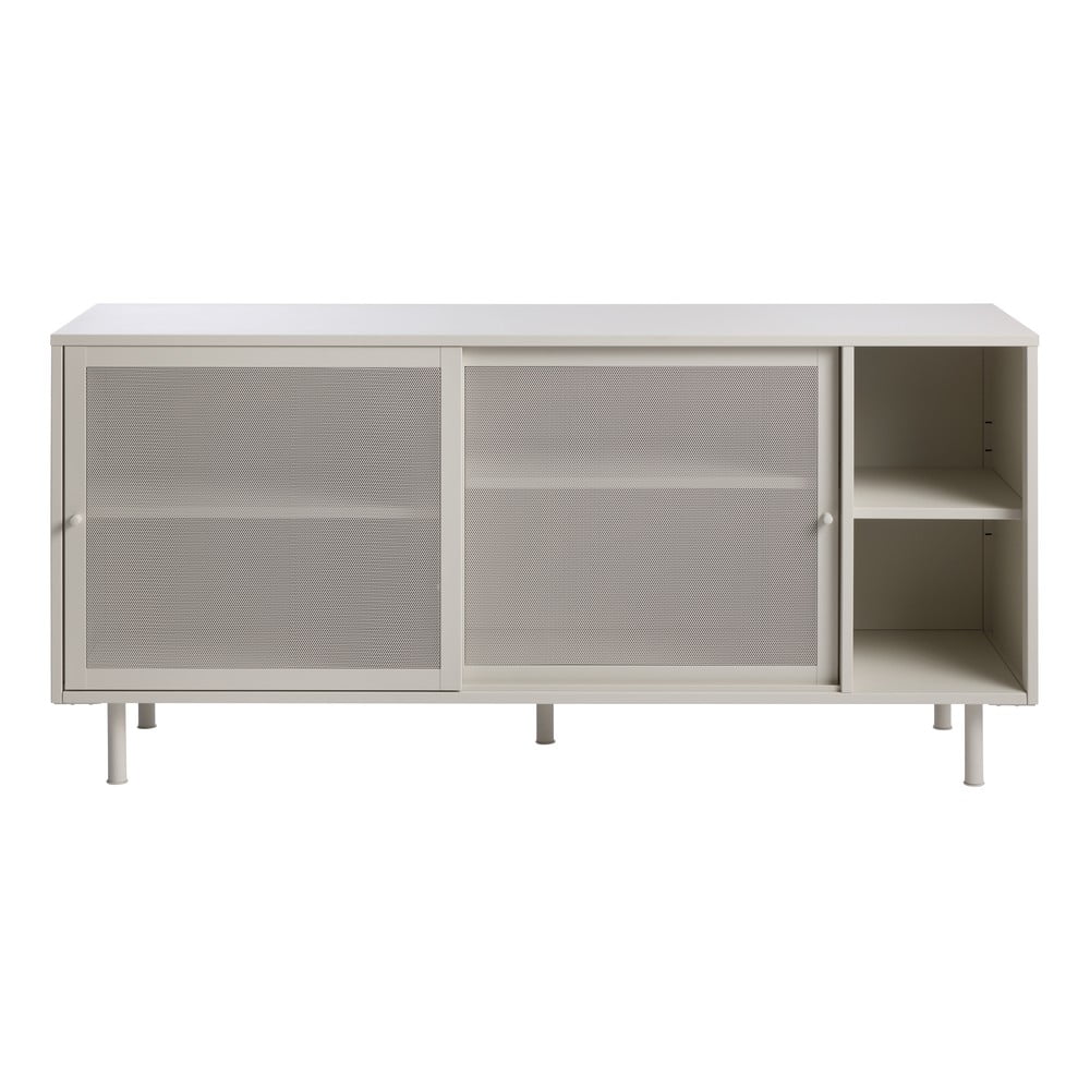 Szürke fém komód tolóajtóval 160x75x47 cm Veep – Unique Furniture