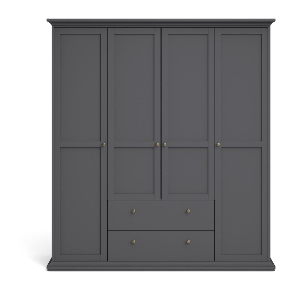 Szürke ruhásszekrény 181x201 cm Paris – Tvilum