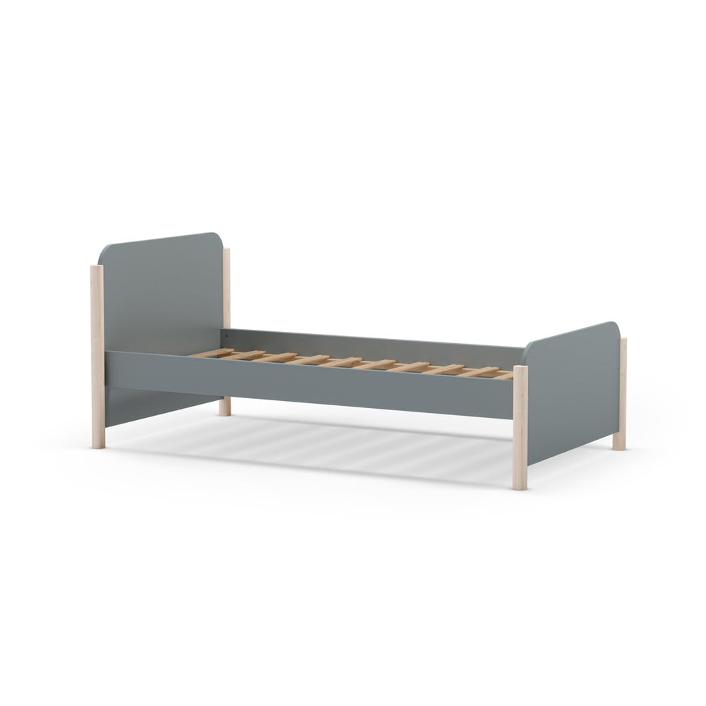 Szürkészöld borovi fenyő gyerekágy ágyráccsal 90x190 cm Enola – Marckeric