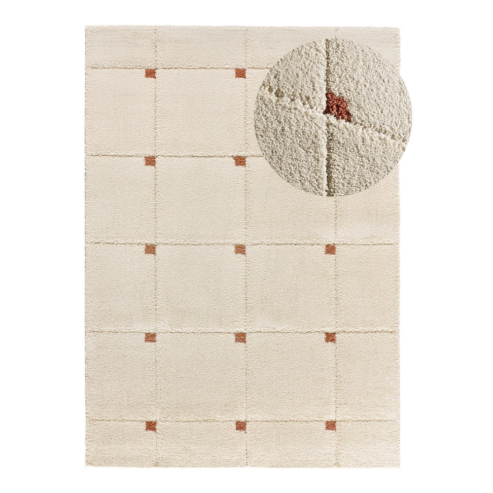 Téglavörös-krémszínű szőnyeg 133x190 cm Brenda – Universal