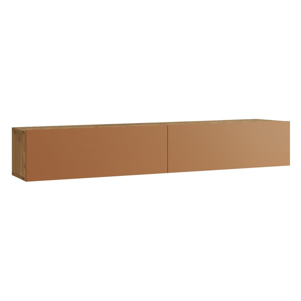 Téglavörös-natúr színű TV-állvány 180x30x32 cm – Kalune Design