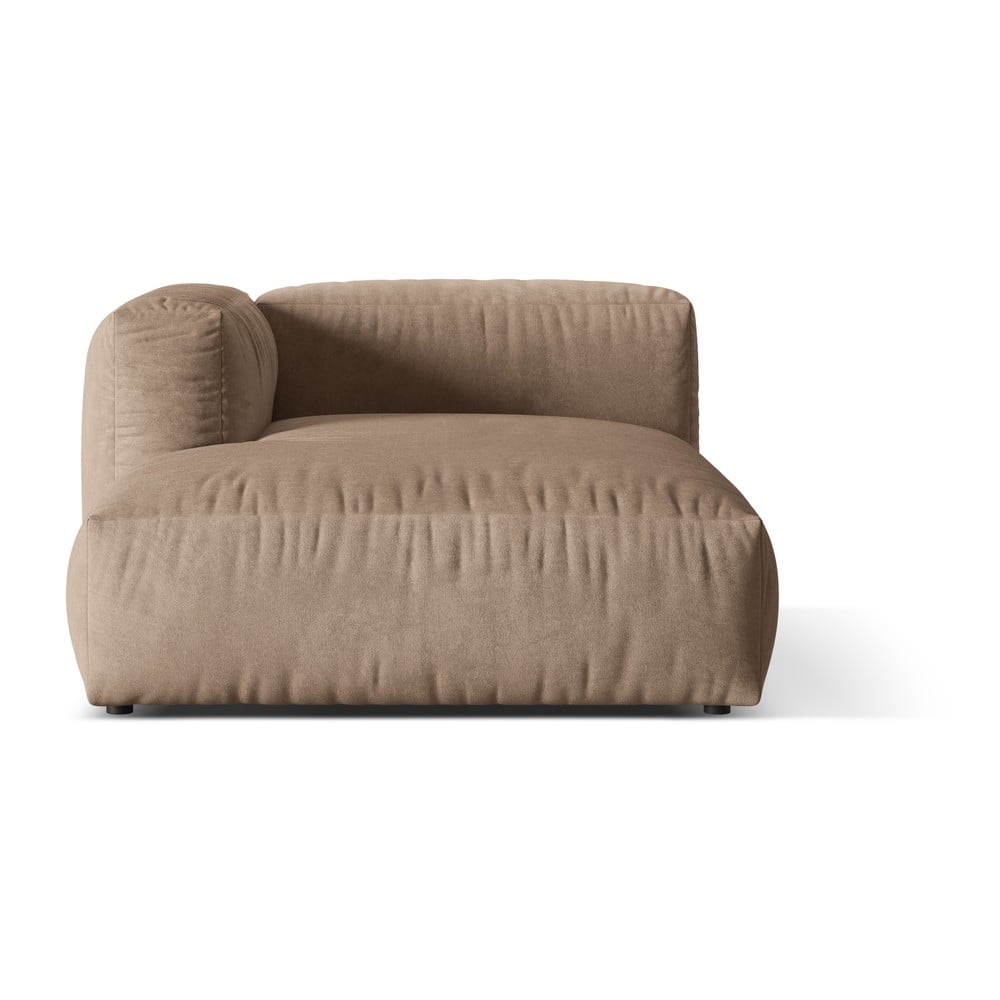 Világosbarna buklé kanapé modul (bal oldali) Martina – Micadoni Home