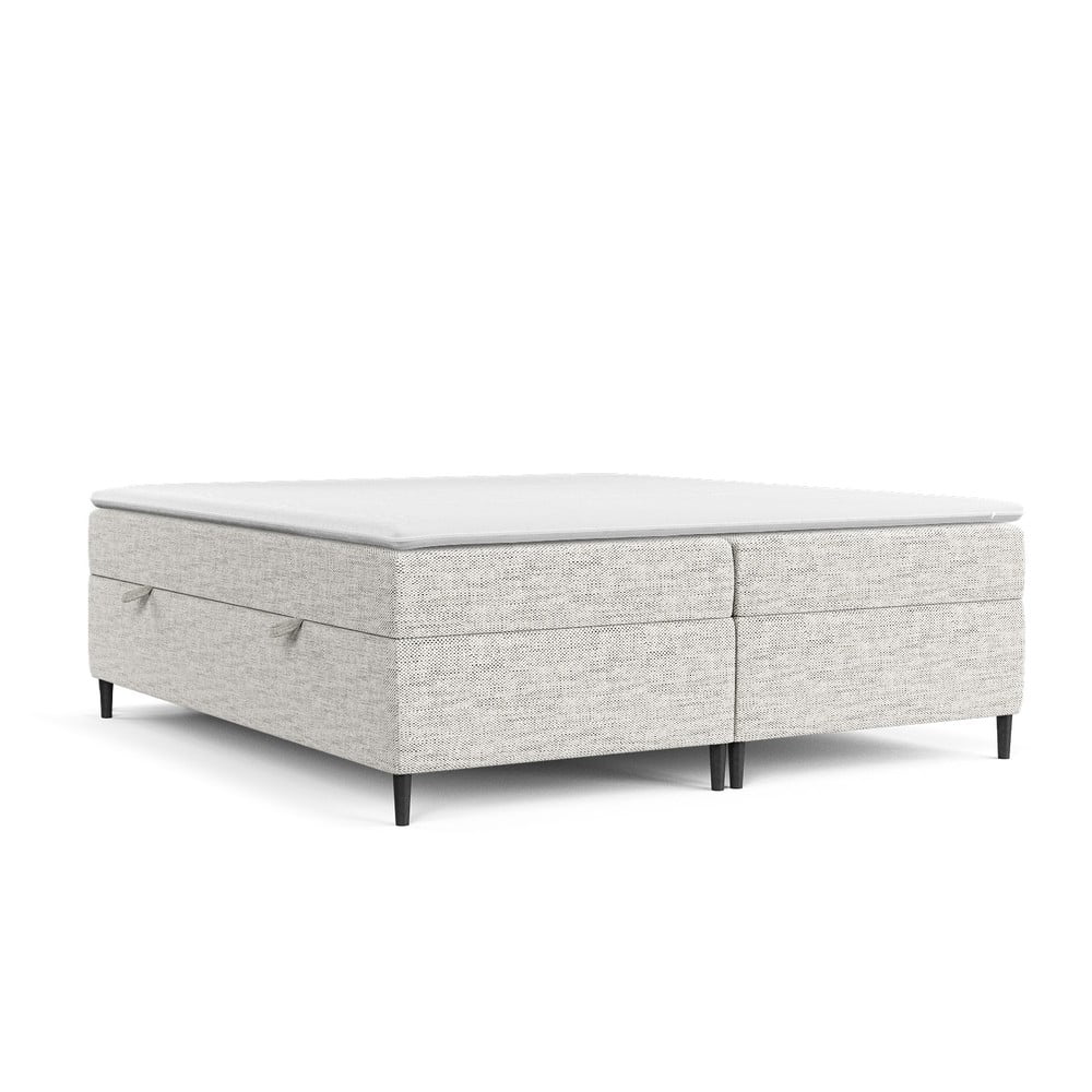Világosszürke ágyneműtartós boxspring ágy 140x200 cm Araya – Maison de Rêve
