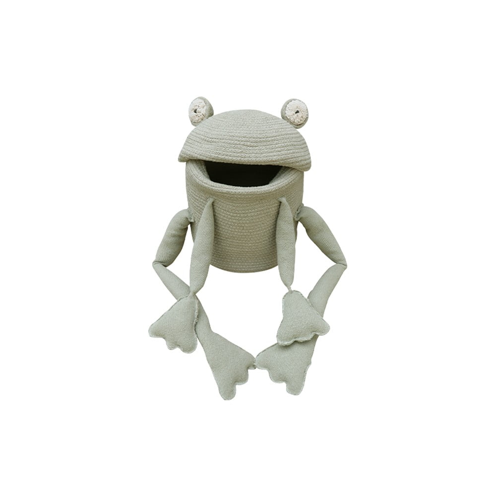 Világoszöld textil játéktároló kosár ø 23x35 cm Fred the Frog – Lorena Canals