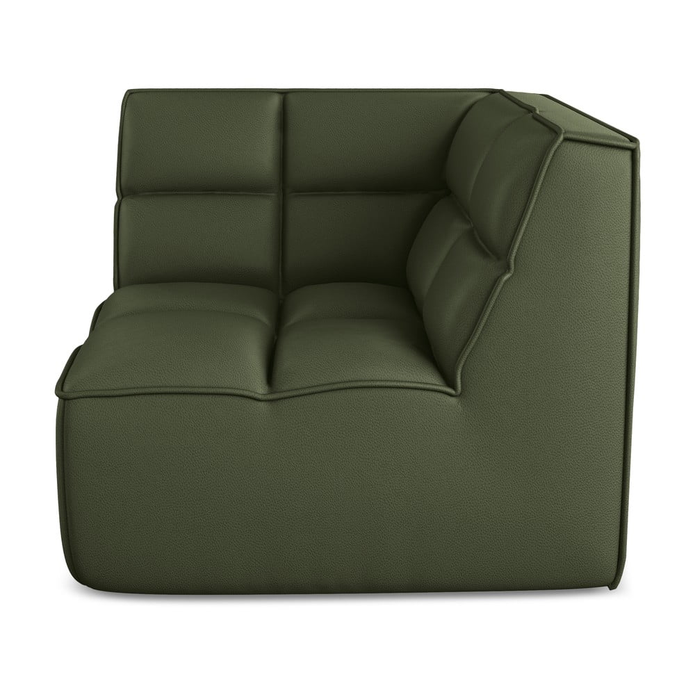 Zöld bőrutánzat kanapé modul Kalai – Makamii