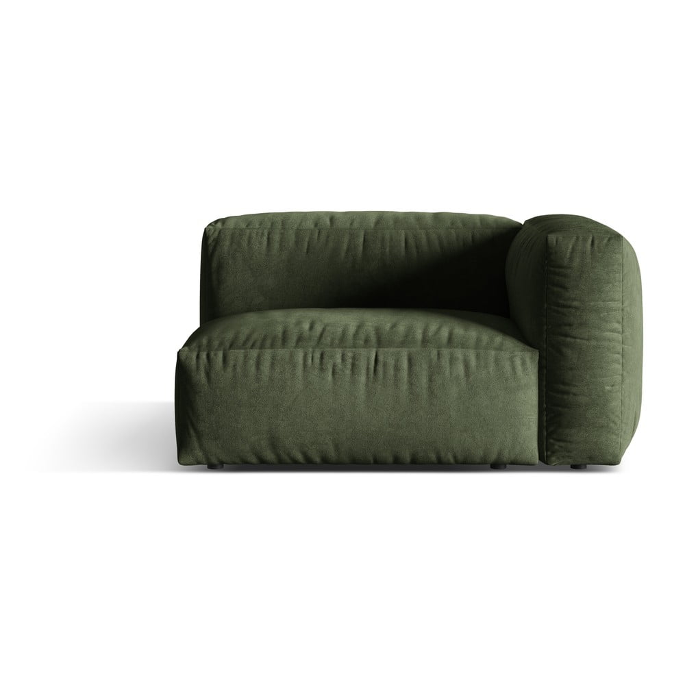 Zöld buklé kanapé modul (jobb oldali) Martina – Micadoni Home