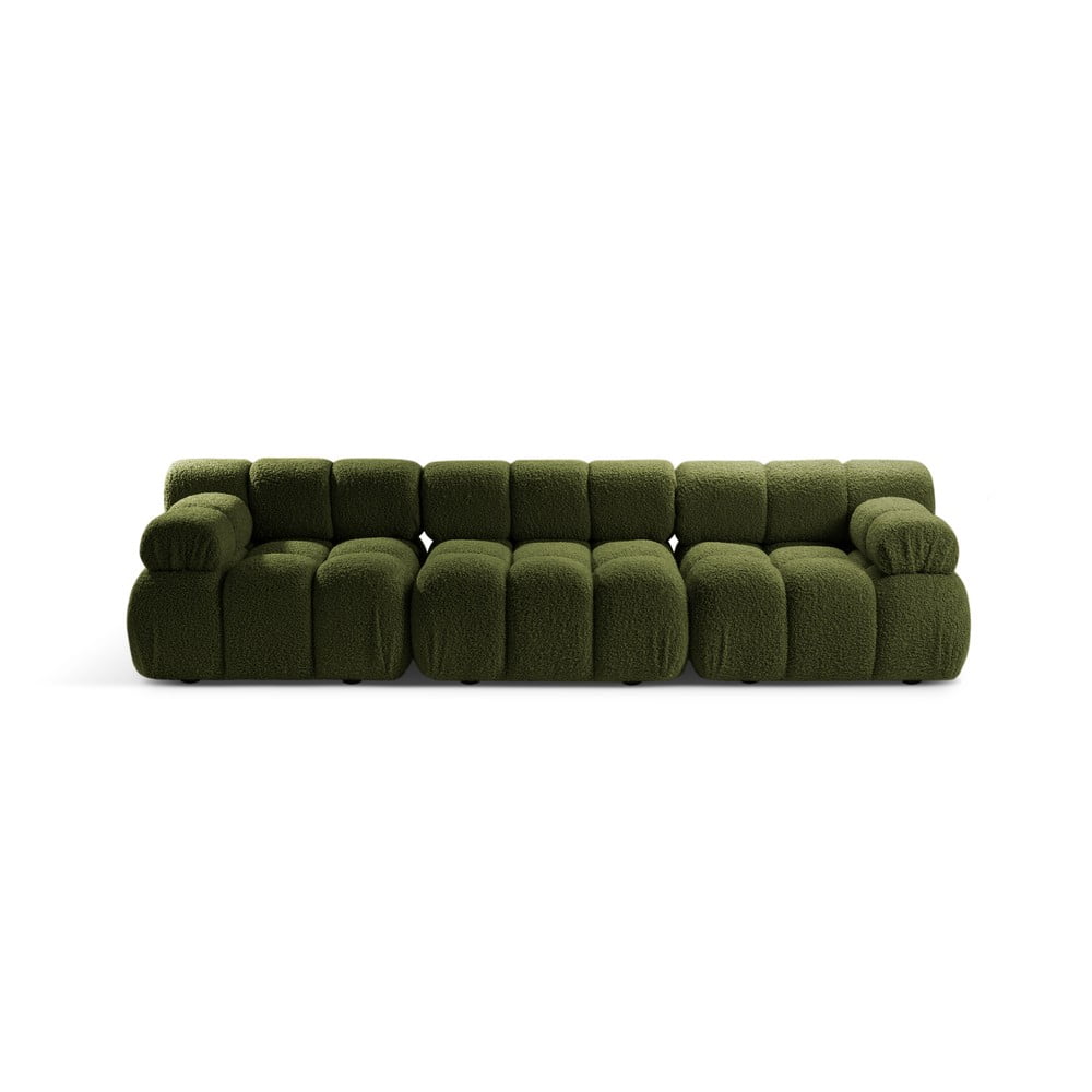 Zöld buklé moduláris kanapé 282 cm Bellis – Micadoni Home