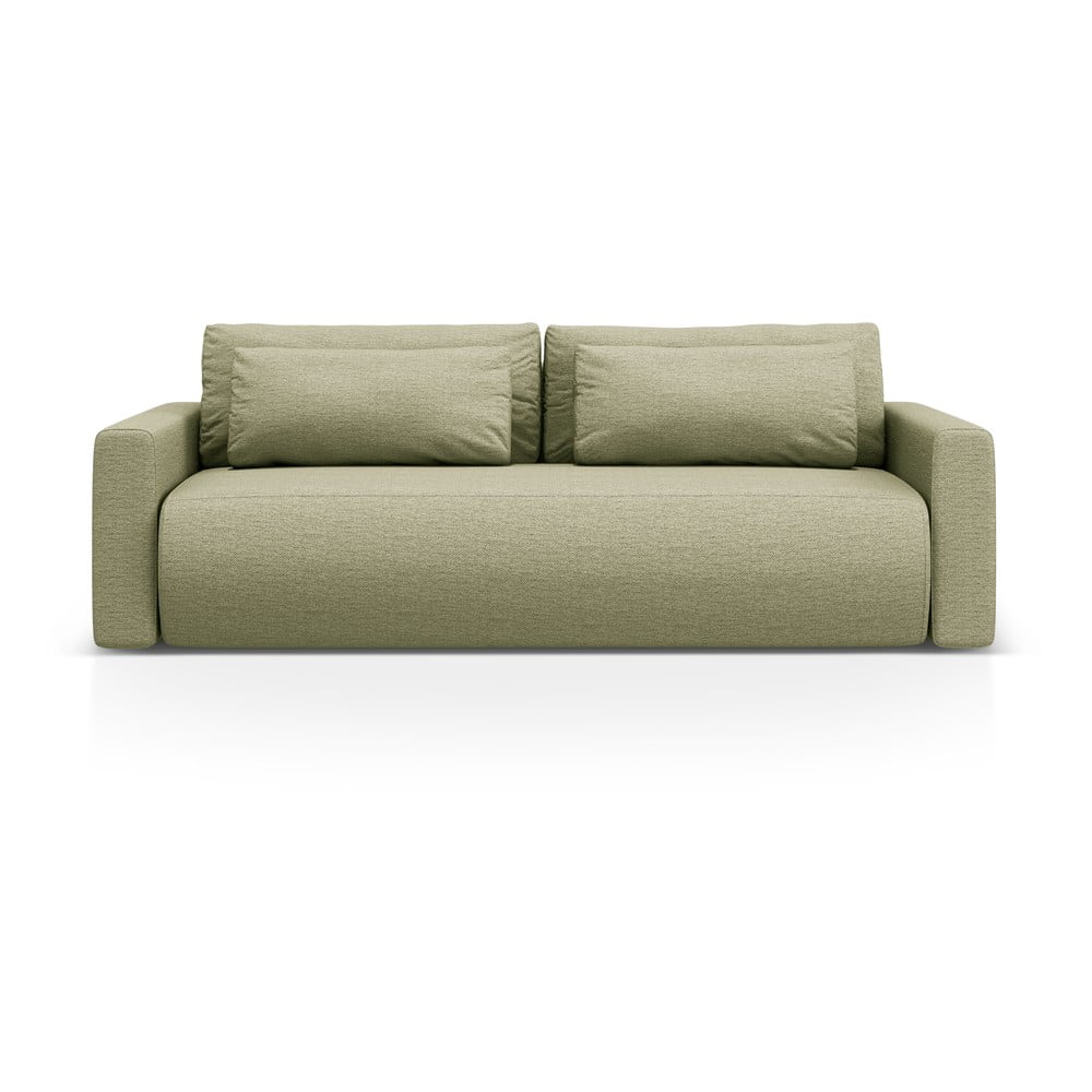 Zöld kinyitható tárolóhelyes kanapé 238 cm Belfast – Cosmopolitan Design