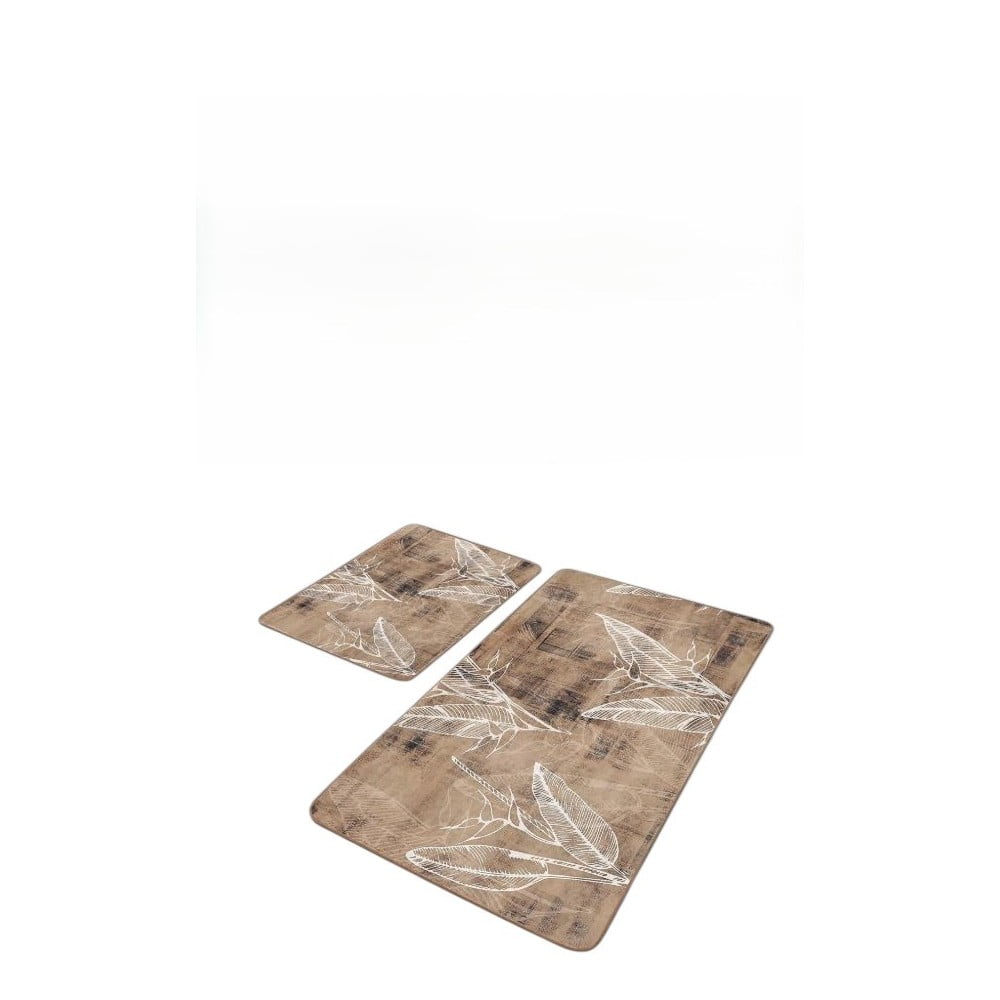 Barna bársony fürdőszobai kilépő szett 2 db-os 60x100 cm – Mila Home