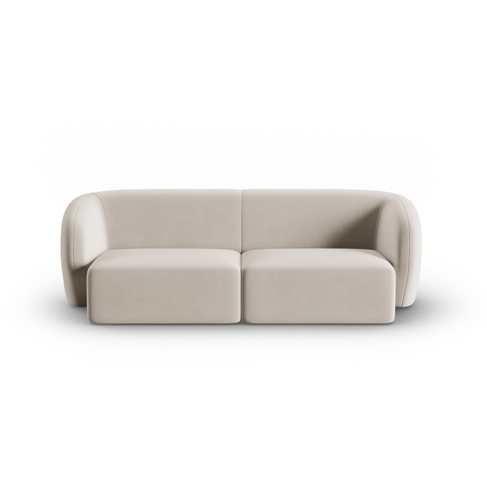 Bézs bársony kanapé 188 cm Paolo – Milo Casa