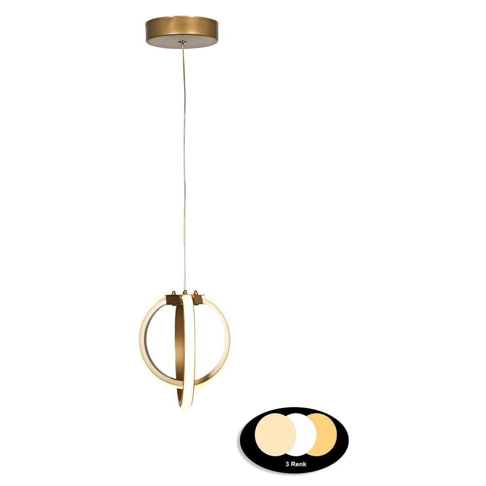 Bronzszínű fém LED függőlámpa ø 25 cm Sezen – Squid Lighting