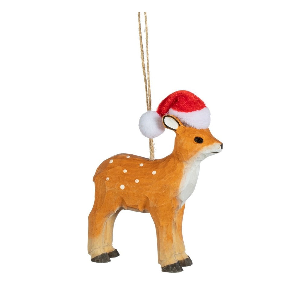 Fa kézzel készített karácsonyfadísz 10 cm Deer – Sass & Belle