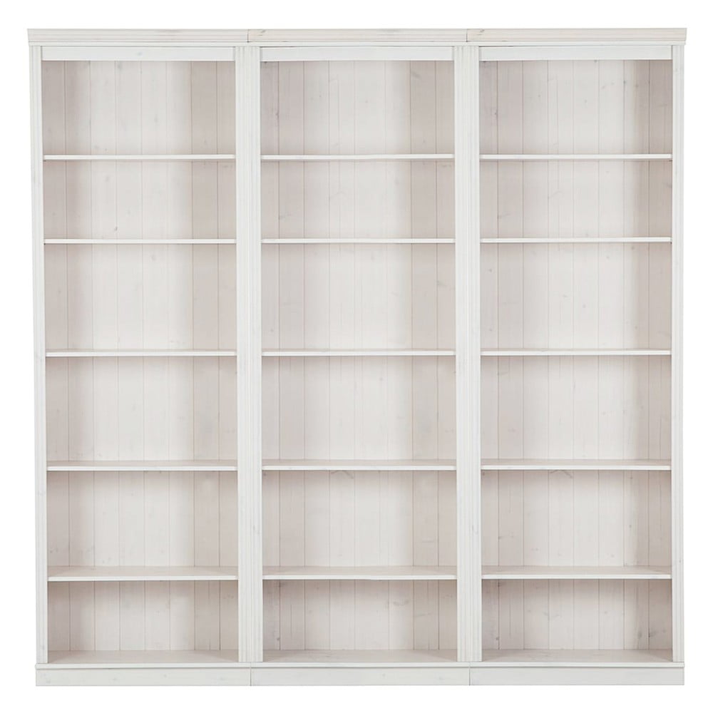 Fehér borovi fenyő könyvespolc 222x223 cm Anita – Støraa