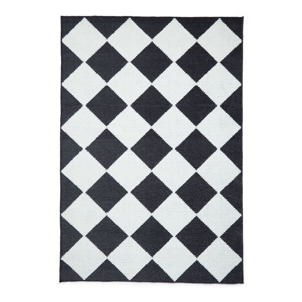 Fekete-fehér mosható szőnyeg 80x150 cm Lyna Charcoal&White – Think Rugs