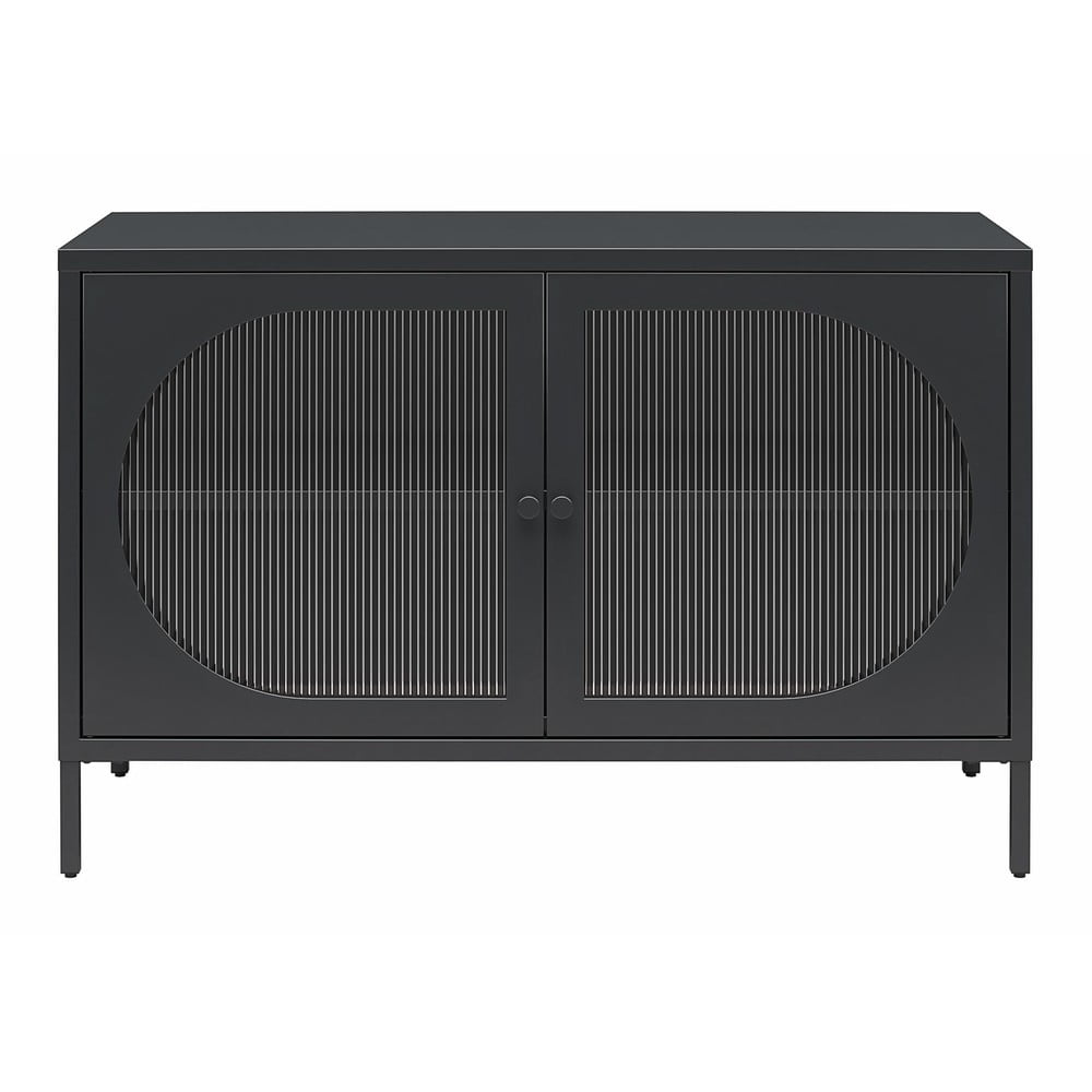 Fekete fém tálalószekrény 100x64x40 cm Luna – Støraa