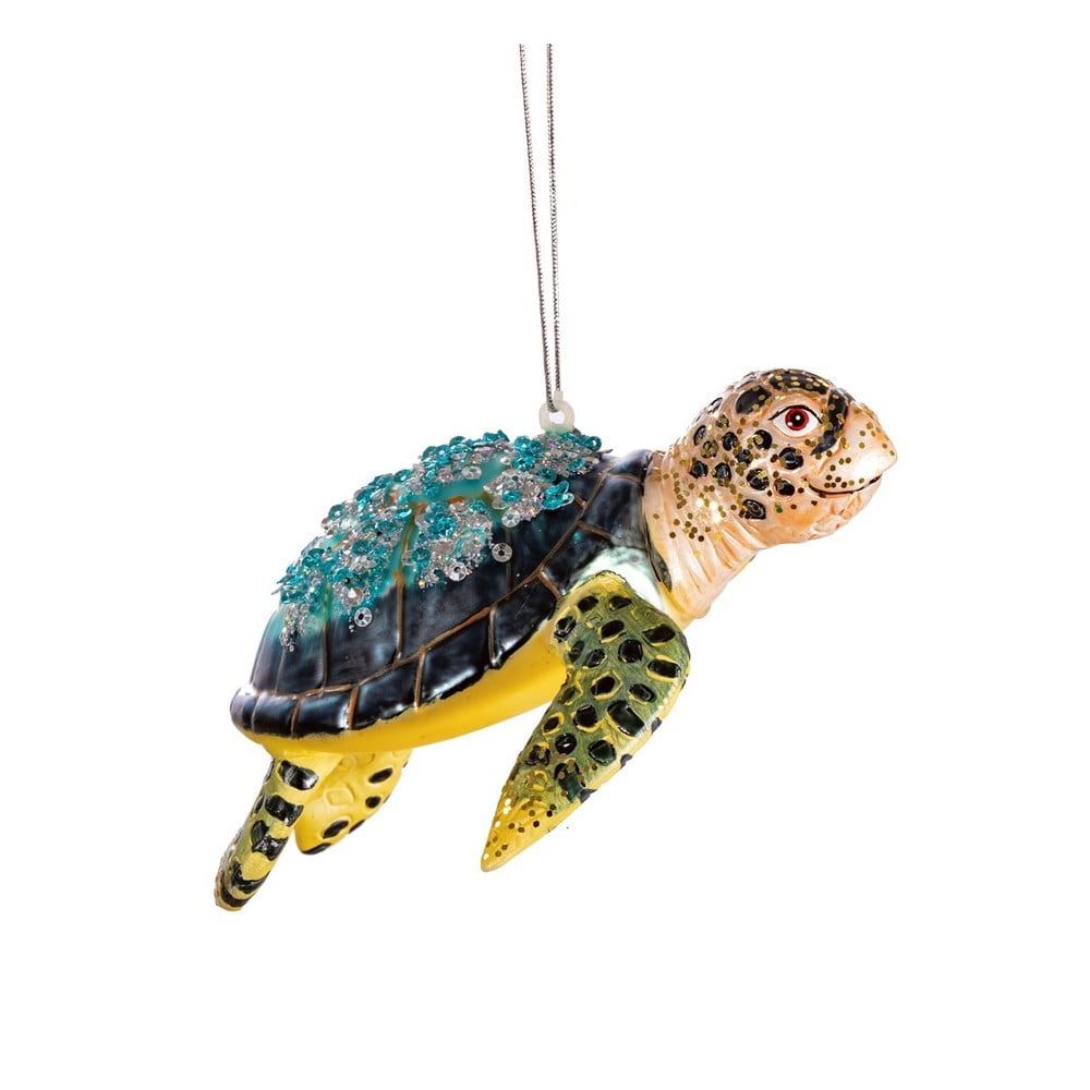 Kézzel készített karácsonyfadísz 4 cm Turtle – Sass & Belle