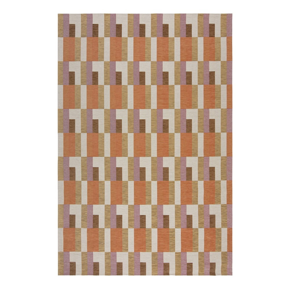 Narancssárga-natúr színű szőnyeg 120x170 cm Riley Block Geo – Flair Rugs