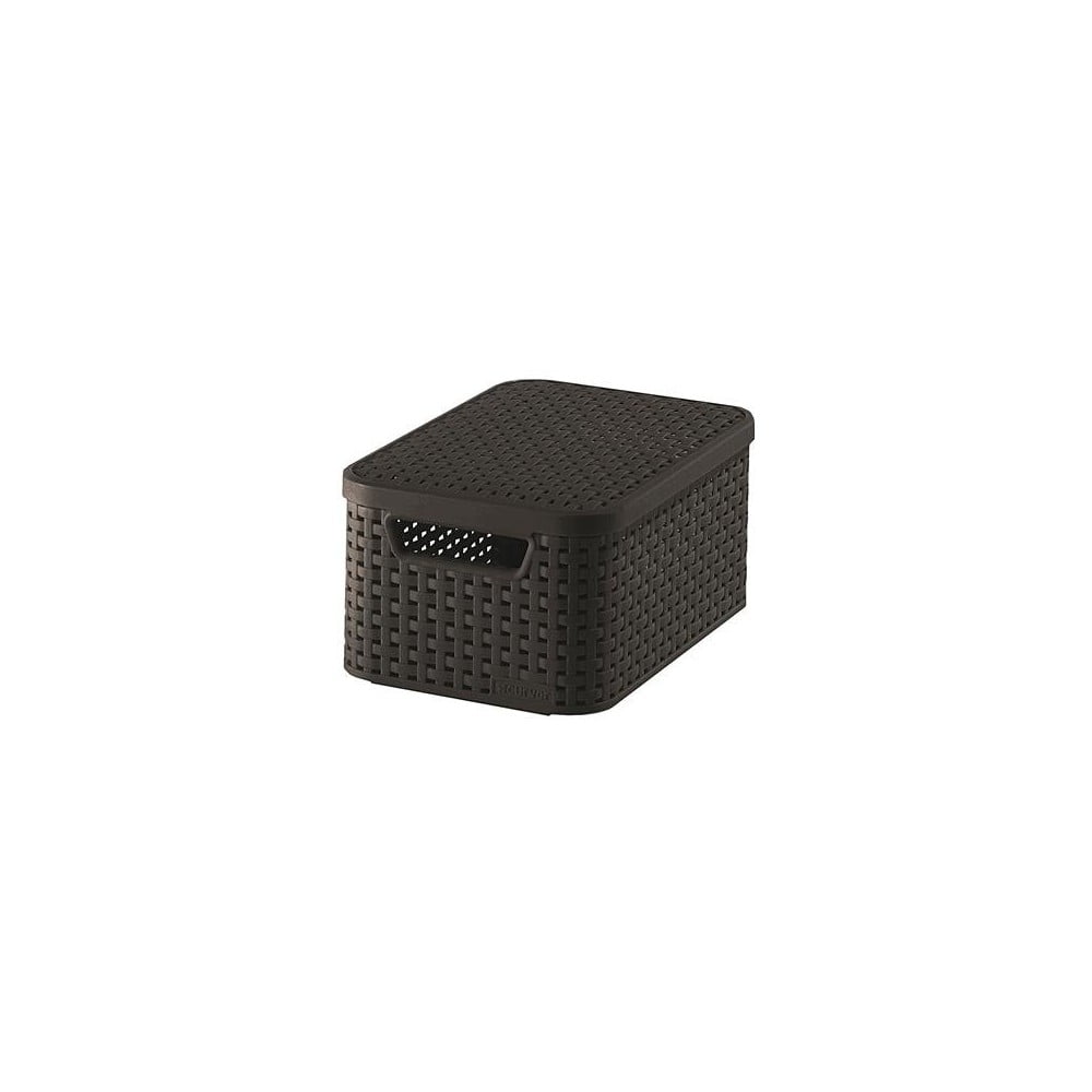 Sötétbarna fedeles műanyag tárolódoboz 20x29x14 cm Style – Curver
