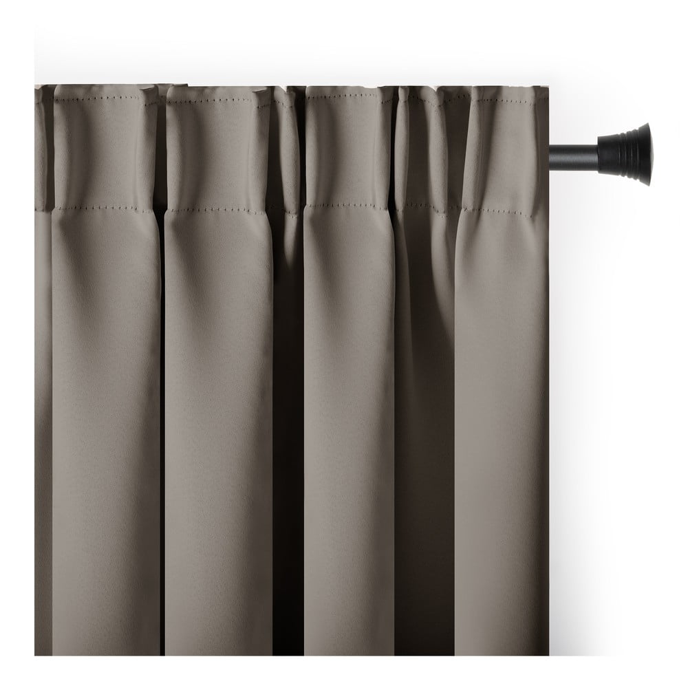 Szürkésbarna sötétítő termo függöny 140x245 cm Pleat – Restilo
