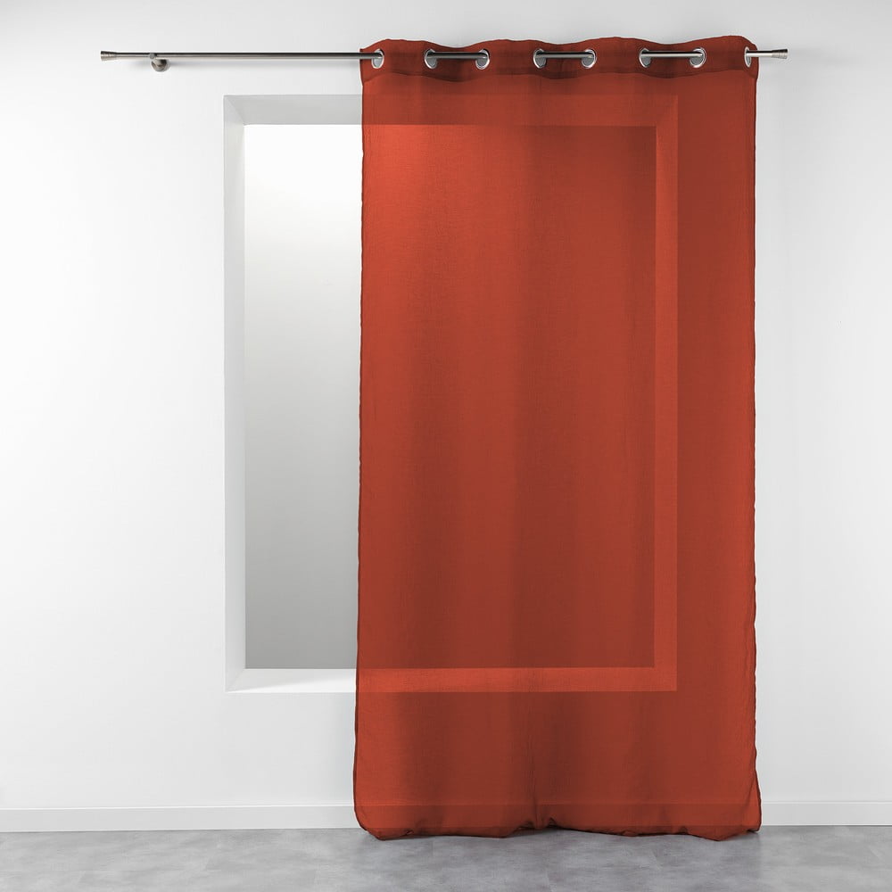 Terrakotta színű fényáteresztő függöny 140x280 cm Telma – douceur d'intérieur