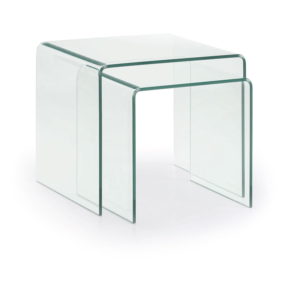 Üveg dohányzóasztal szett 3 db-os 50x50 cm Burano – Kave Home