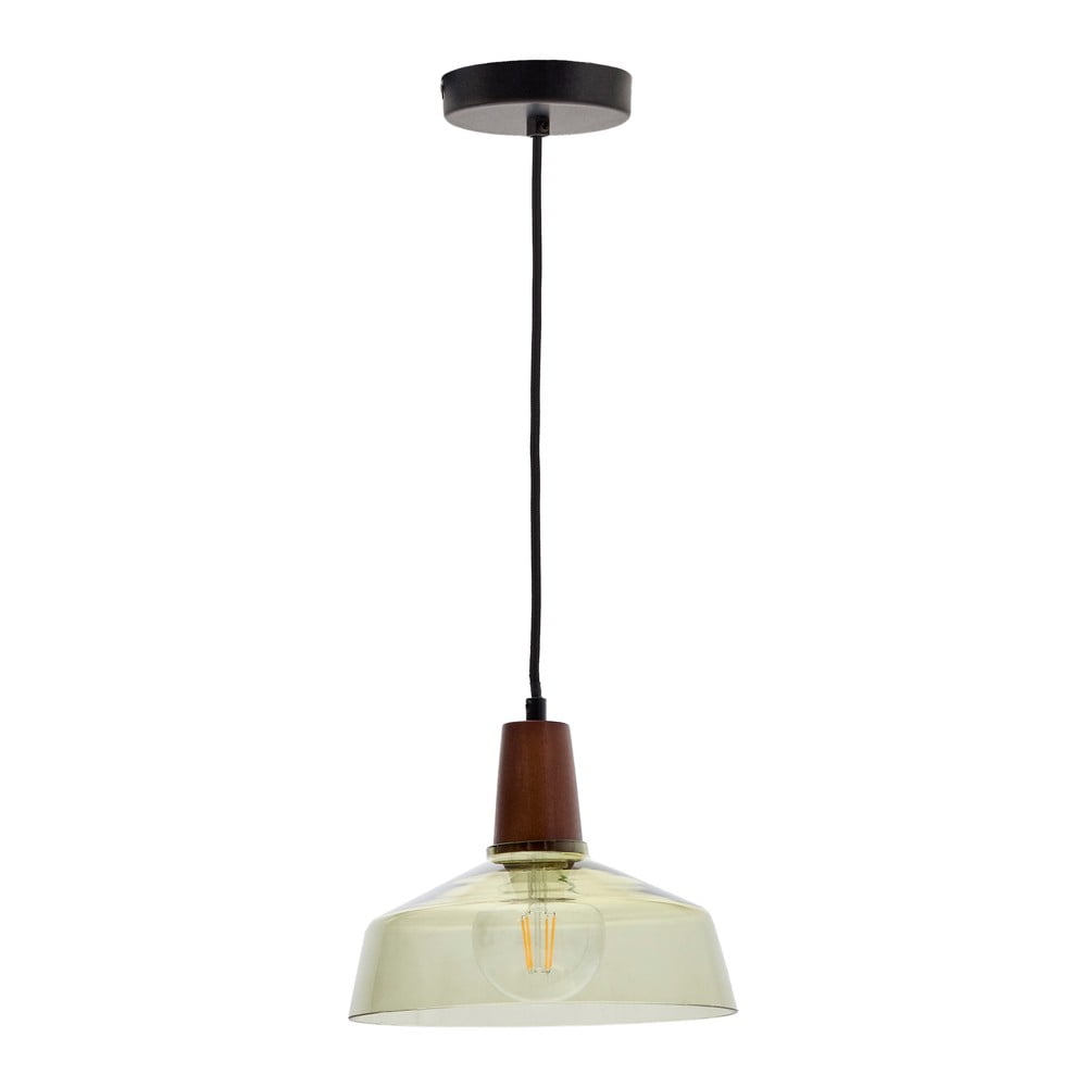 Zöld-sötét natúr színű függőlámpa üveg búrával ø 40 cm Silex – Kave Home