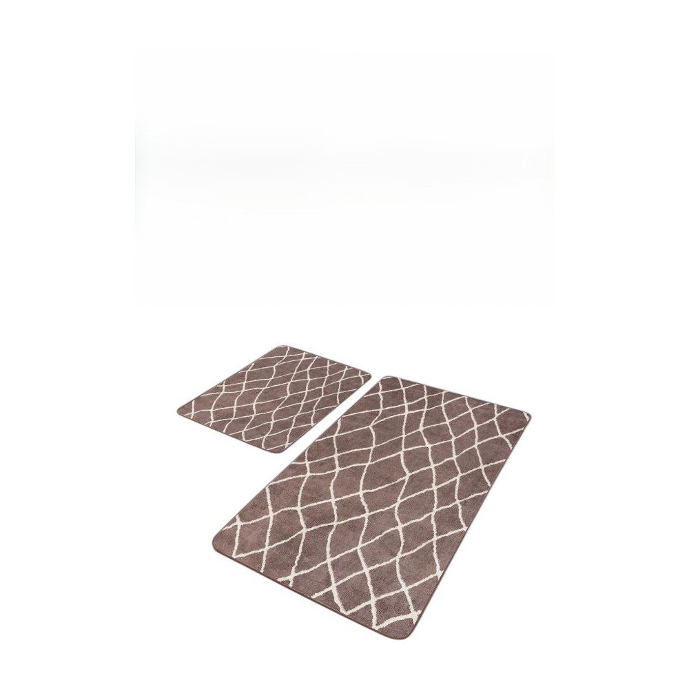 Barna bársony fürdőszobai kilépő szett 2 db-os 60x100 cm – Mila Home