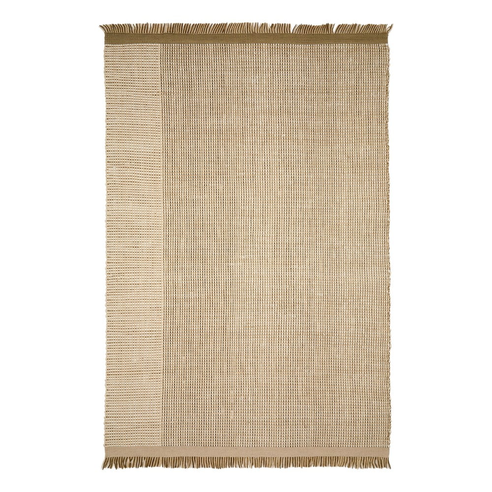 Bézs kétoldalas-kézi szövésű gyapjú szőnyeg 160x230 cm Blart – Kave Home