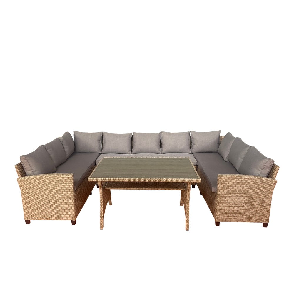 Bézs kilencszemélyes kerti lounge szett Ventura – Unique Furniture