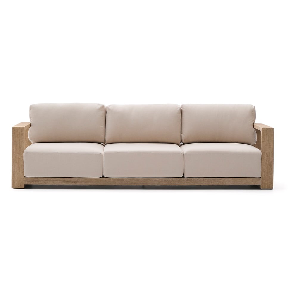 Bézs-világos natúr színű akácfa kerti kanapé Ambra – Kave Home