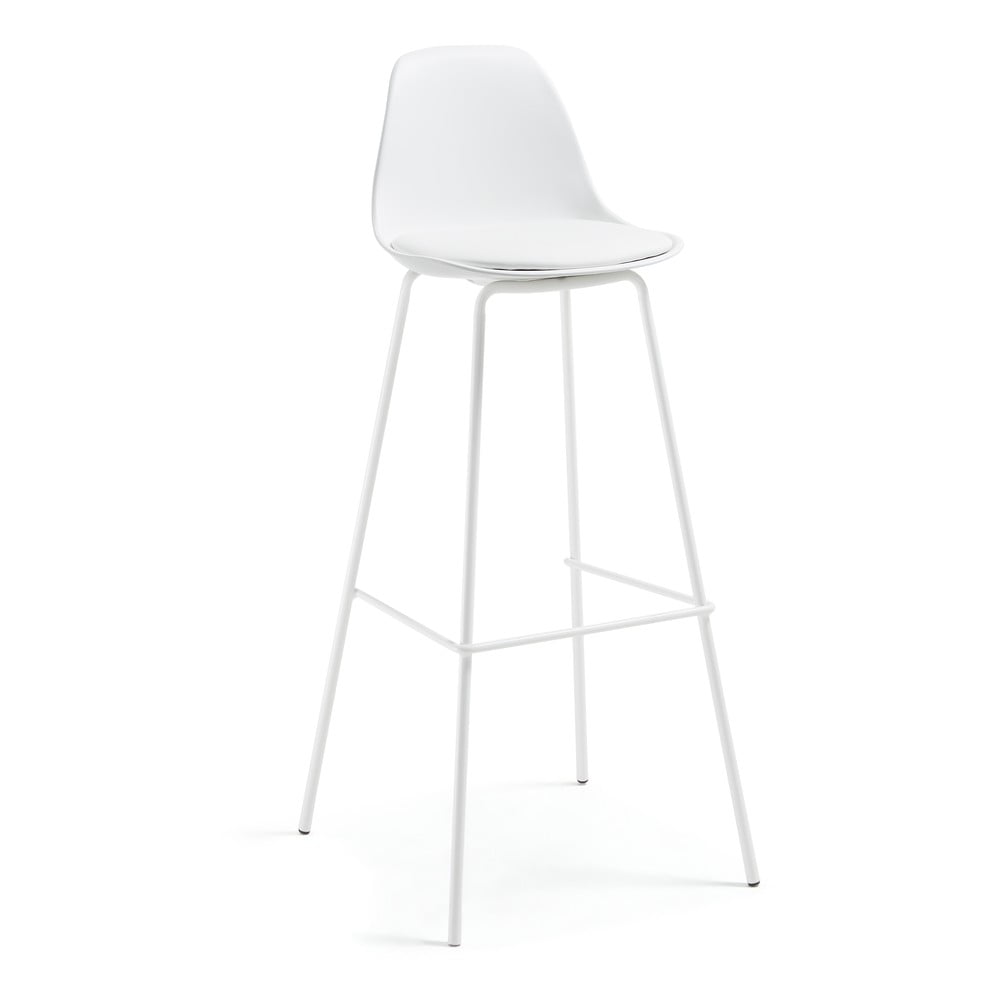 Fehér bőrutánzat bárszék (ülésmagasság 75 cm) Brighter – Kave Home