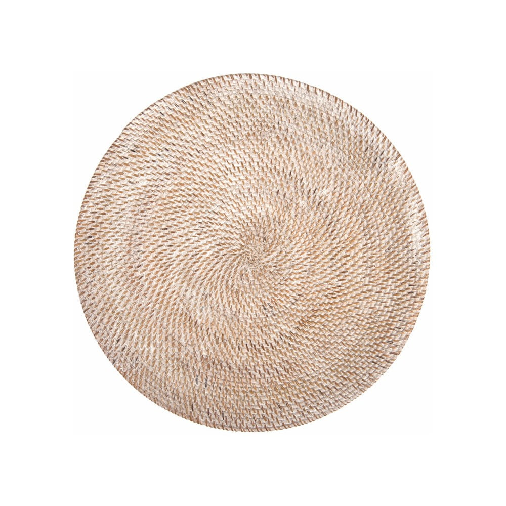Fehér rattan tányéralátét