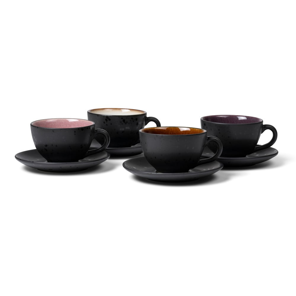 Fekete agyagkerámia csésze szett 4 db-os 240 ml Black/Mix – Bitz