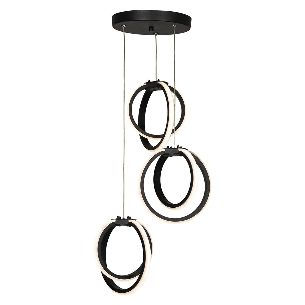 Fekete fém LED függőlámpa ø 20 cm Sezen – Squid Lighting